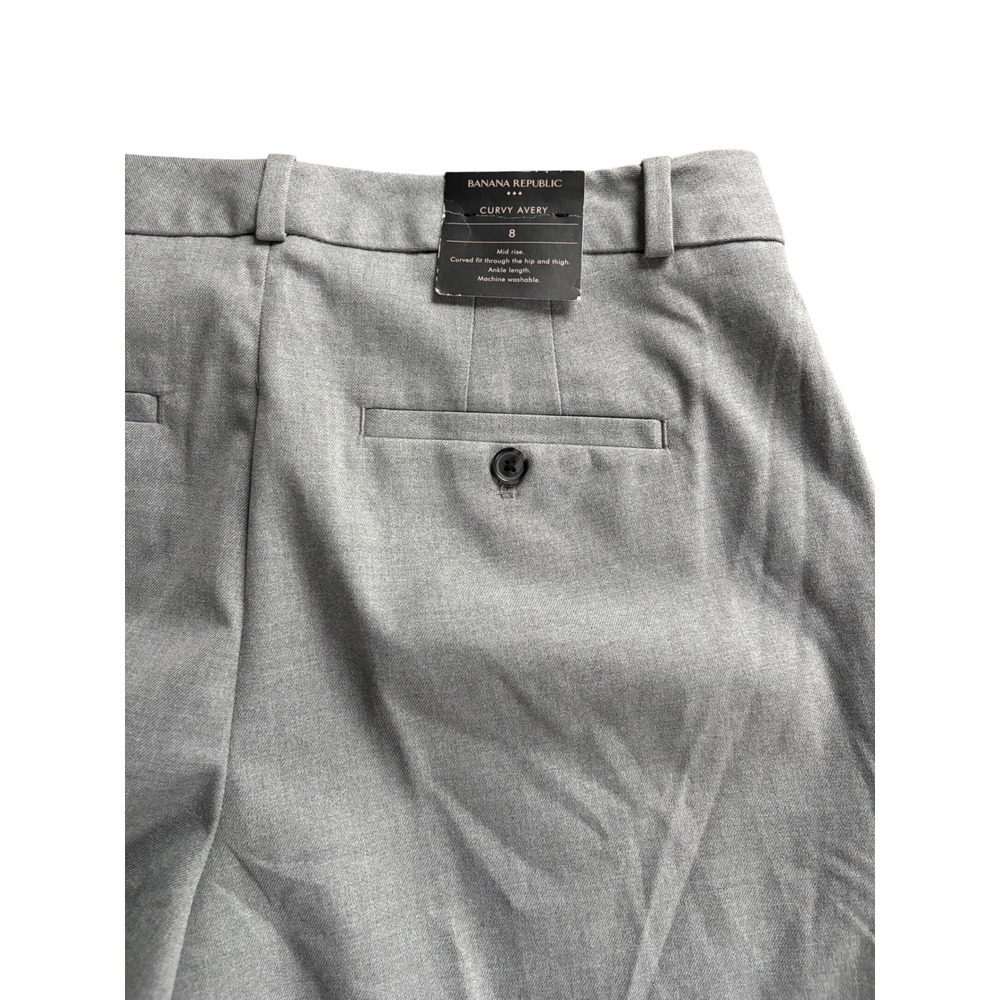 Banana Republic Curvy Avery Grey Ankle Pants Mid Rise Straight Pant Womens 8 NWT - Picture 4 of 4